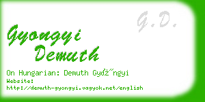 gyongyi demuth business card